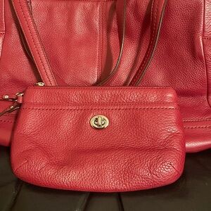 Coach Red Leather Clutch